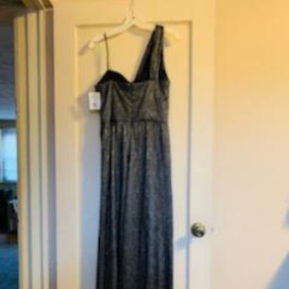 Xscape one shoulder  foil gown - Picture 5 of 13